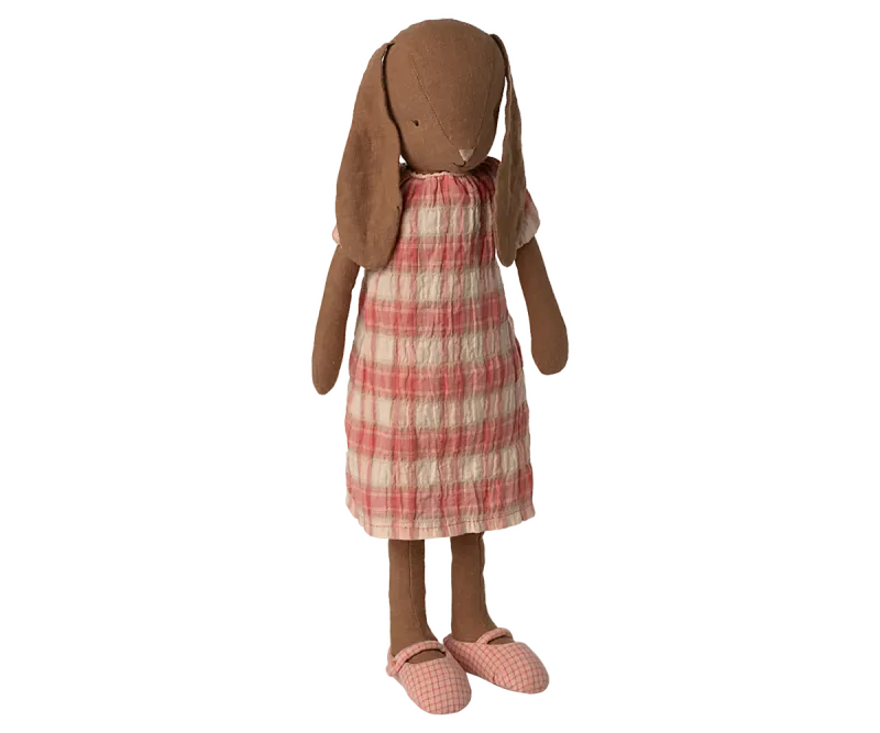 Hase Schokobraun mit Kleid Größe 3 - Maileg Maileg Hase Größe 3 schokobraun braun mit Kleid Leinen Stofftier 16-5300-00