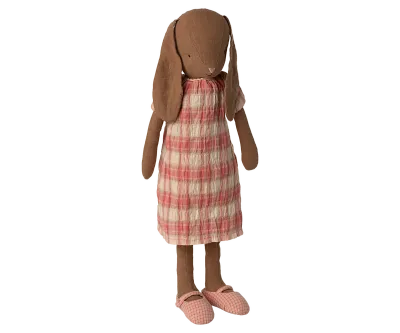 Maileg Hase Größe 3 schokobraun braun mit Kleid Leinen Stofftier 16-5300-00