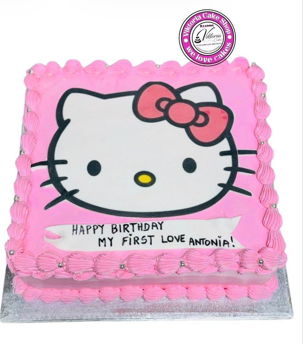 Hello  Kitty   Birthday Cake Pink Square   – Reading
