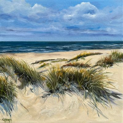 Sylt Dünen & Meer Original Gemälde 25x25 cm