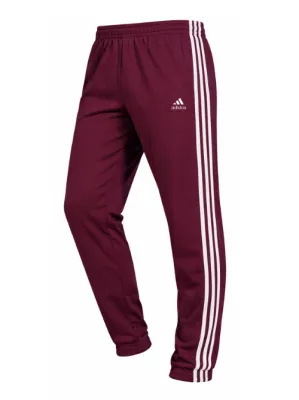 Adidas Solid &amp; Casual Men TrackPants Wine With White Stripes