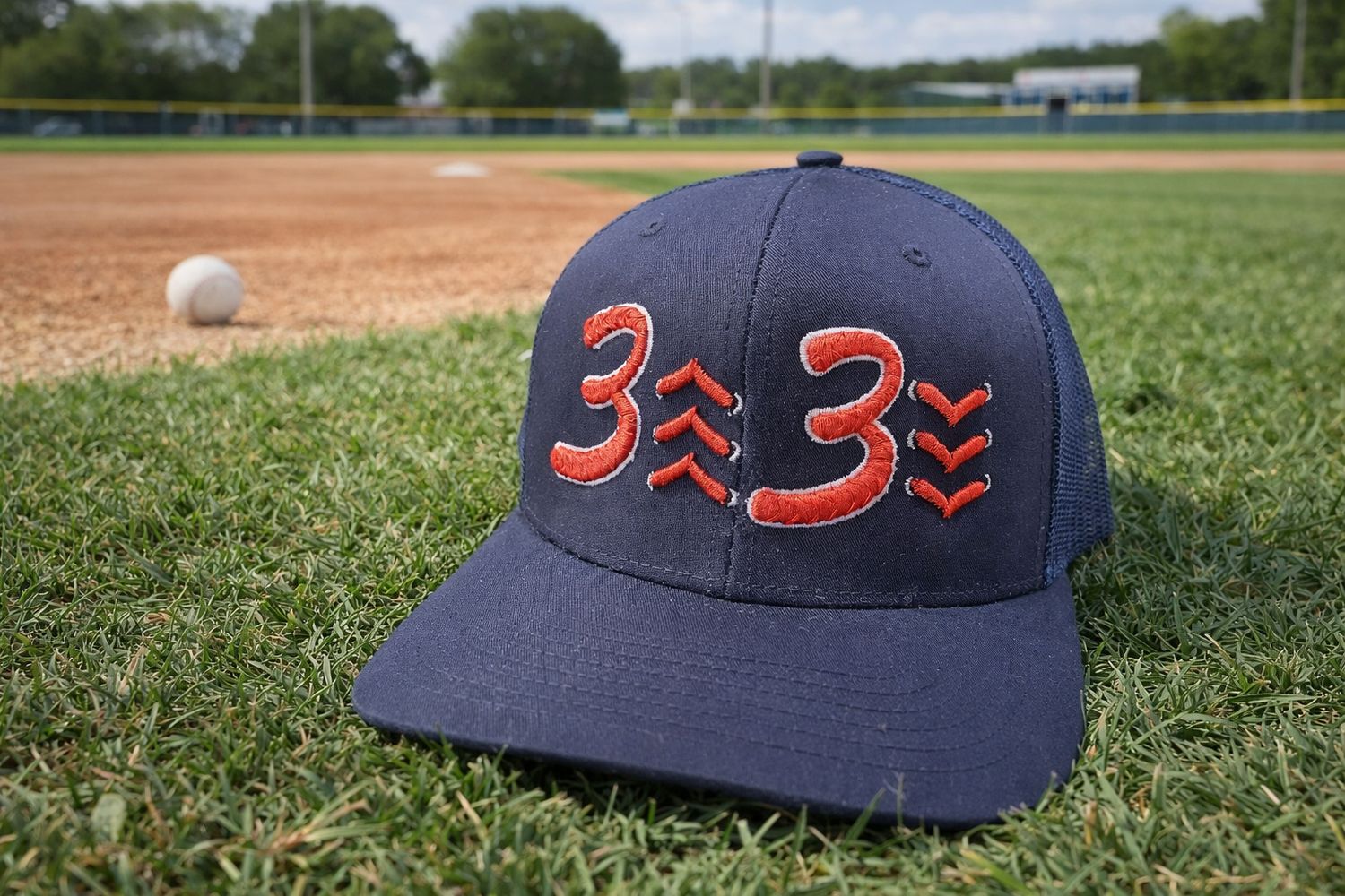 3 Up and 3 Down Baseball  Hat
