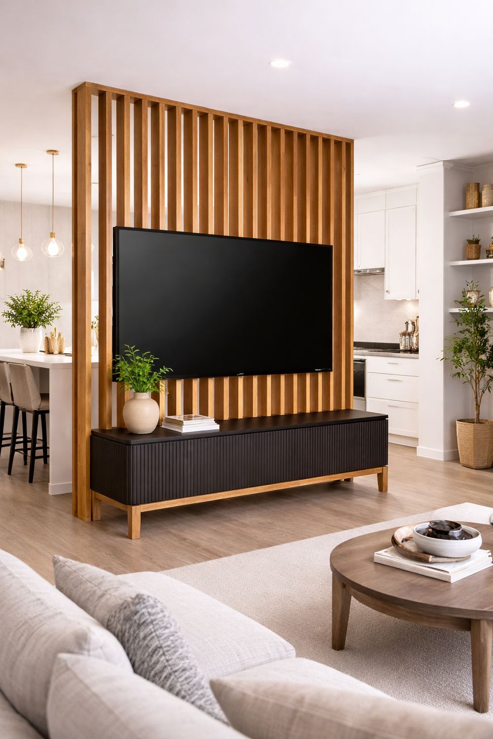 Separador de ambiente con soporte para tv 020