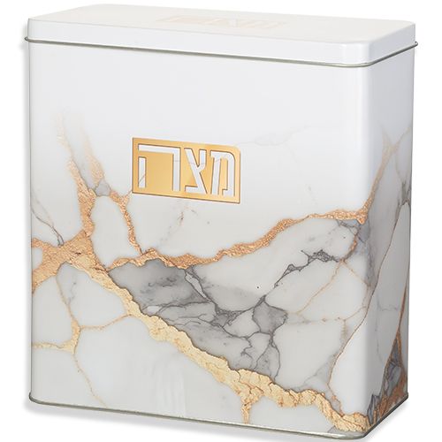 Caja para matza 21*19 Cm - Grey &amp; Gold Marble