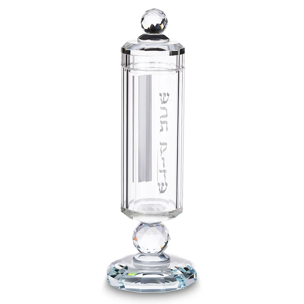 Envase para fosforos elegante de cristal de 20 cm