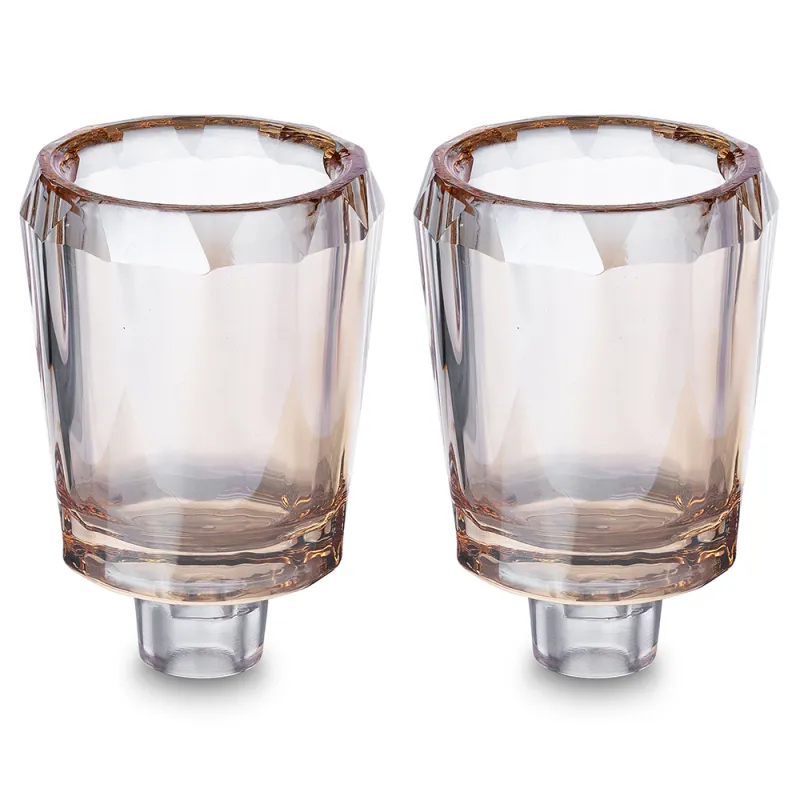 Par de copas de aceite de vidrio doradoso de 7 x 5 cm