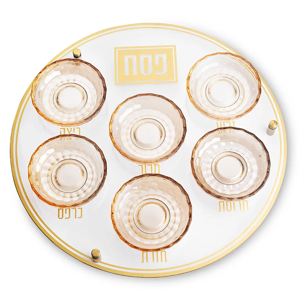 Plato Simanim para Pesaj en vidrio 40 cm