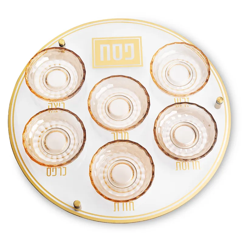 Plato Simanim para Pesaj en vidrio 40 cm