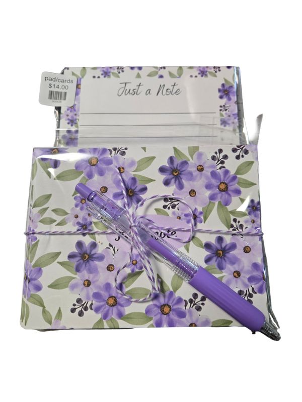 Note card, notepad and pen set