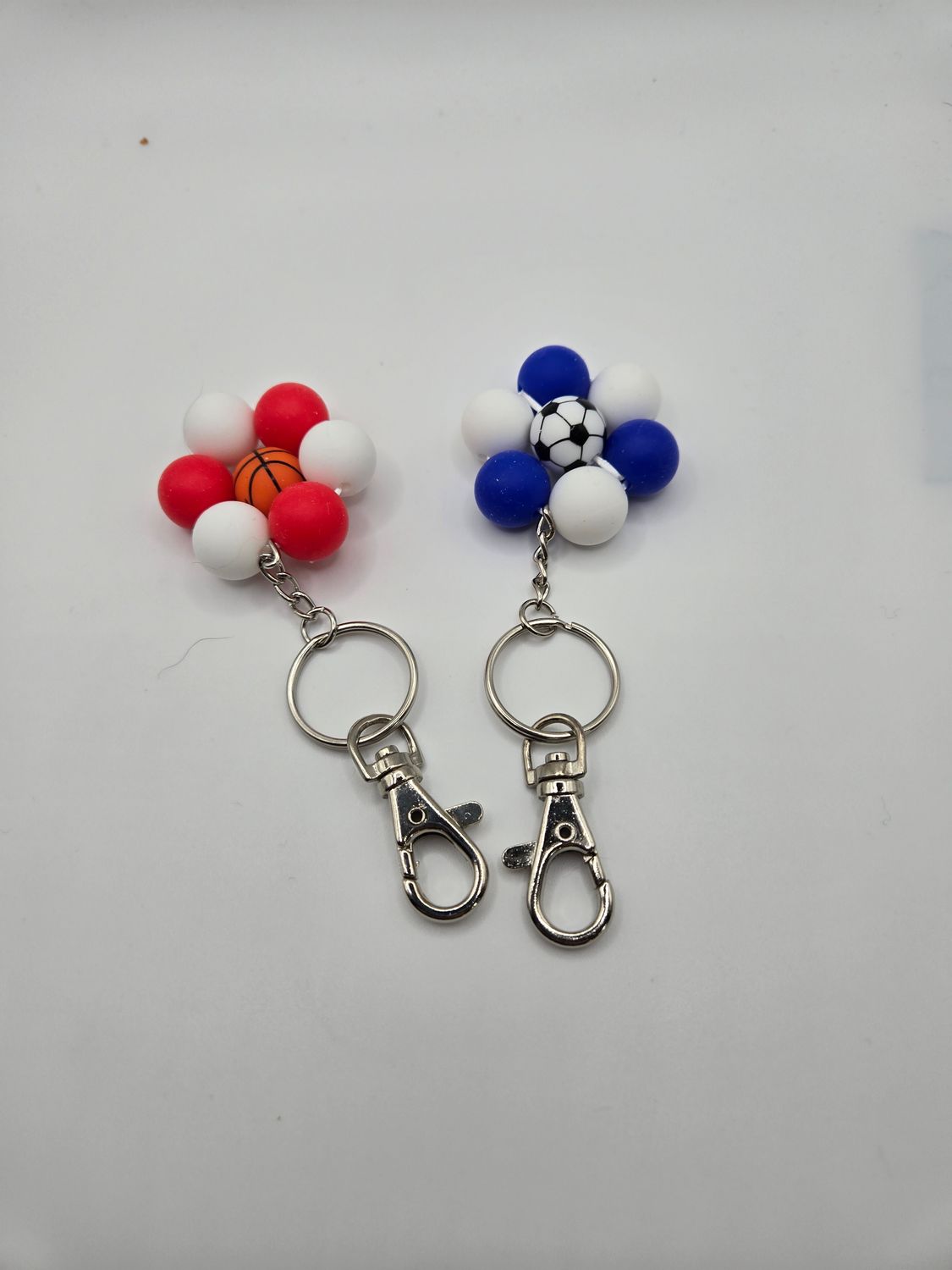 Beaded key chain - sports round