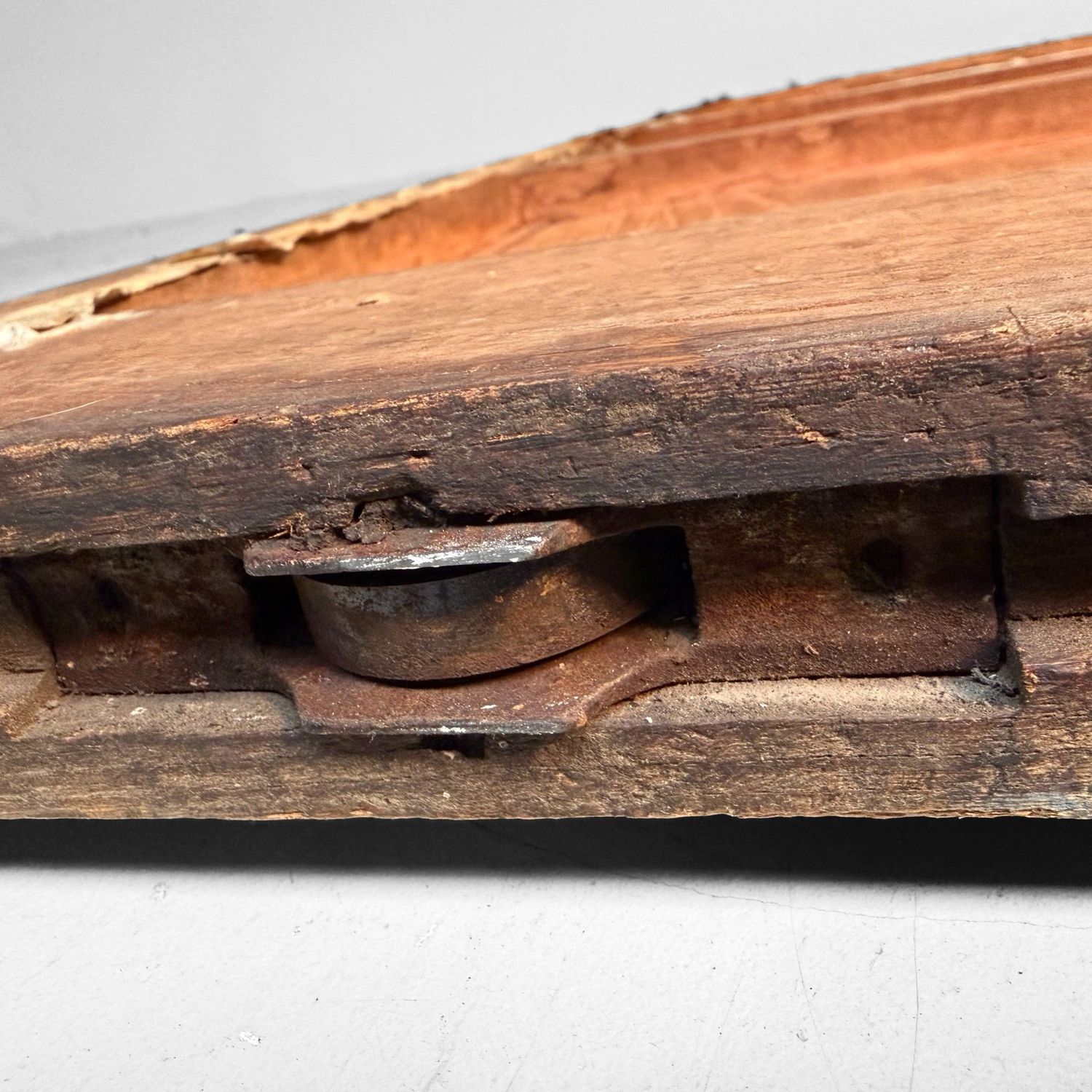 Antieke Japanse Houten Rolddeur, Authentiek Wandpaneel, 1890s