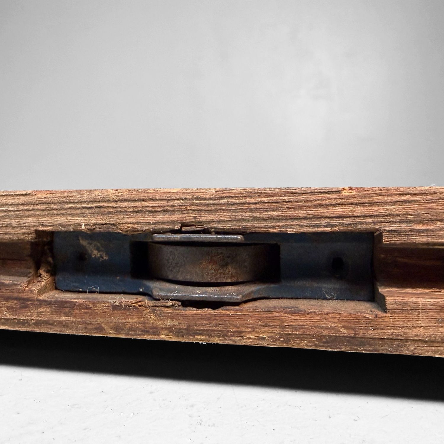 Antieke Japanse Houten Rolddeur, Authentiek Wandpaneel, 1890s