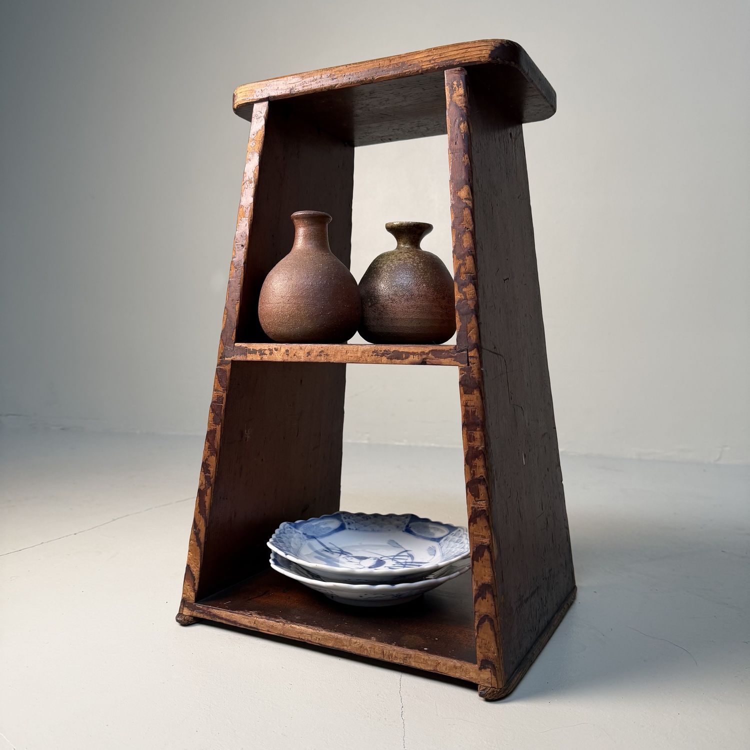 Minimalist Japanese Fumidai Wooden Step Stool, 1920s