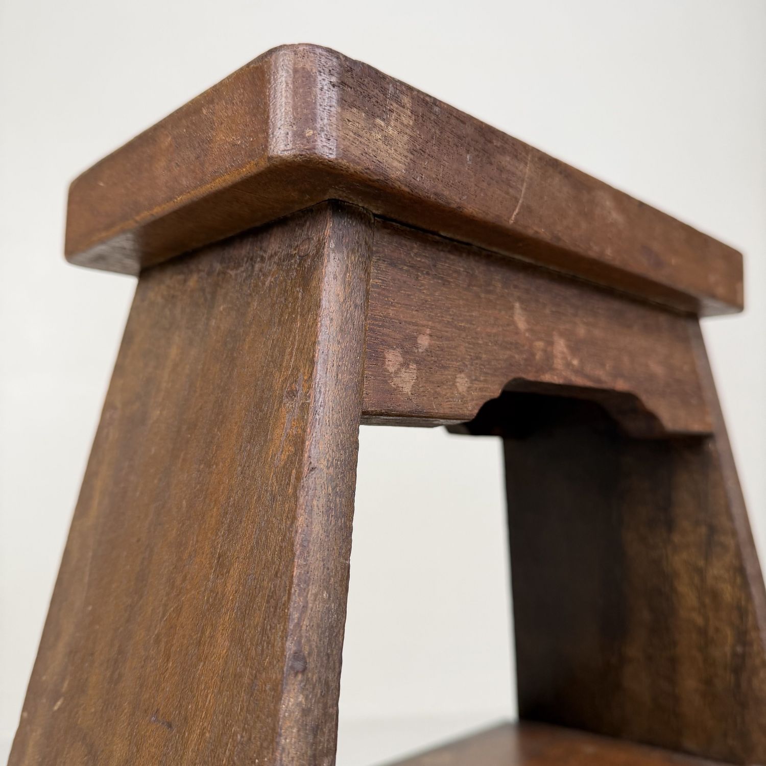 Vintage Japanese Wooden Fumidai Step Stool with Storage Compartment, 1950s