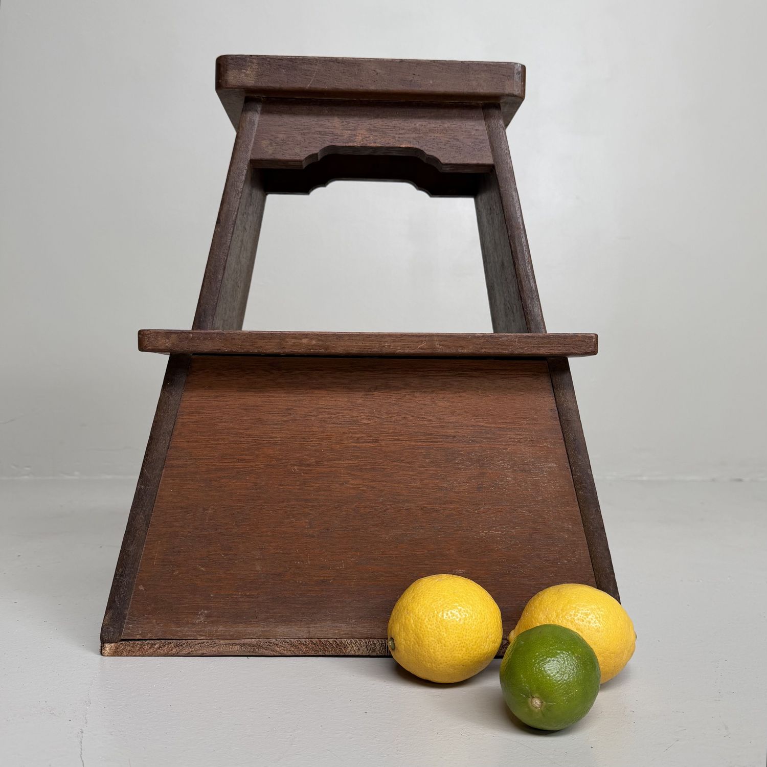 Vintage Japanese Wooden Fumidai Step Stool with Storage Compartment, 1950s
