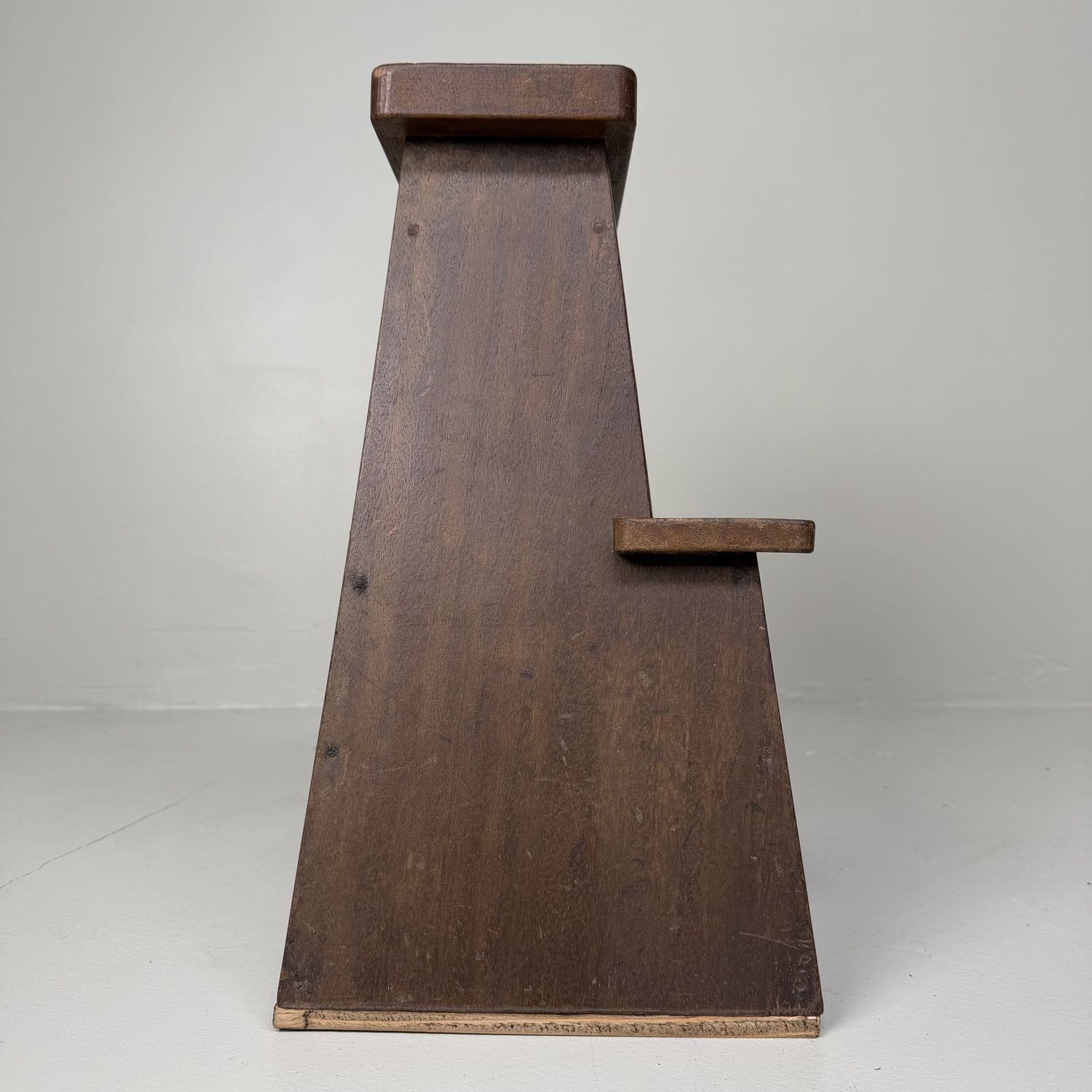 Vintage Japanese Wooden Fumidai Step Stool with Storage Compartment, 1950s