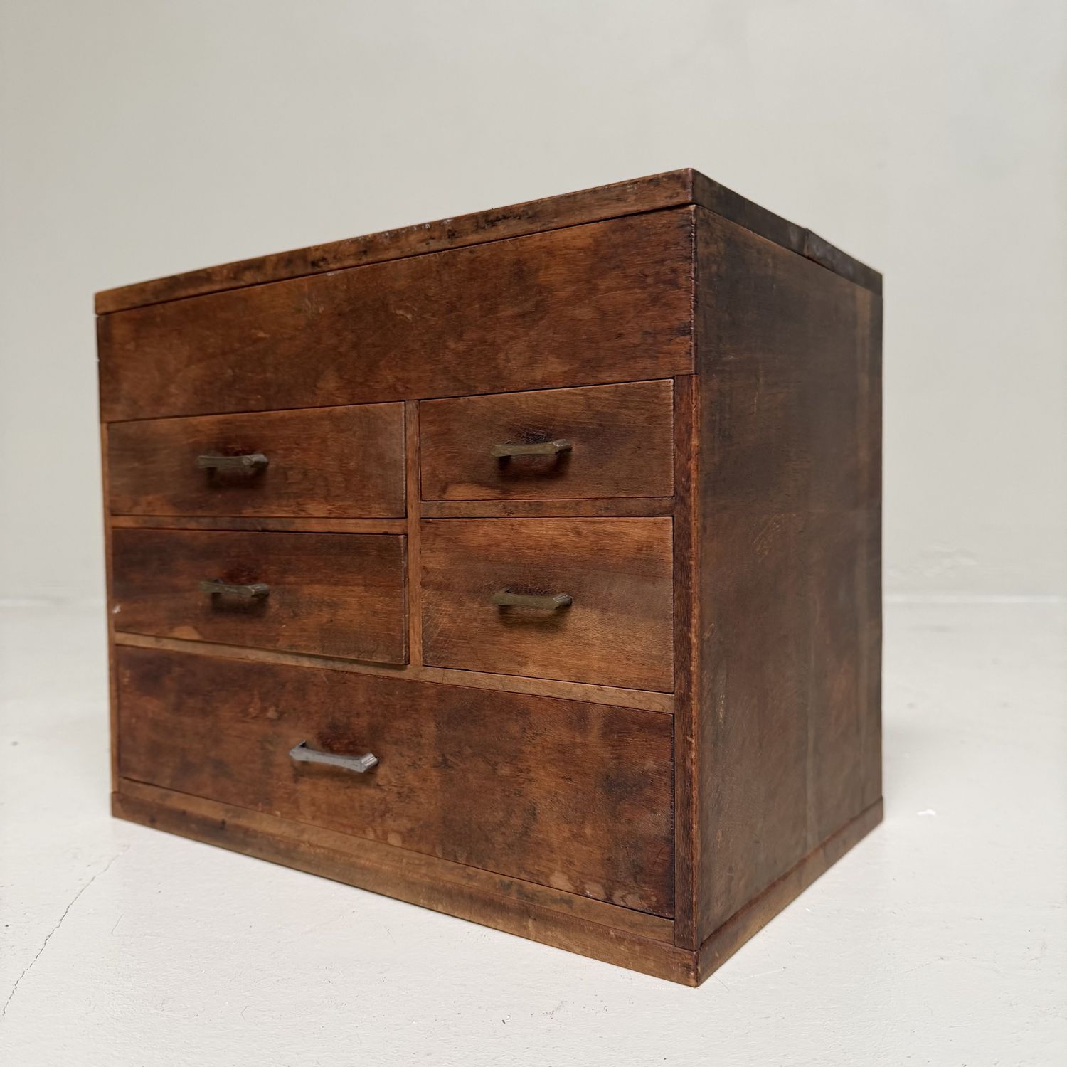 Japanese Writer’s Cabinet with Five Drawers and Top Compartment, 1920s