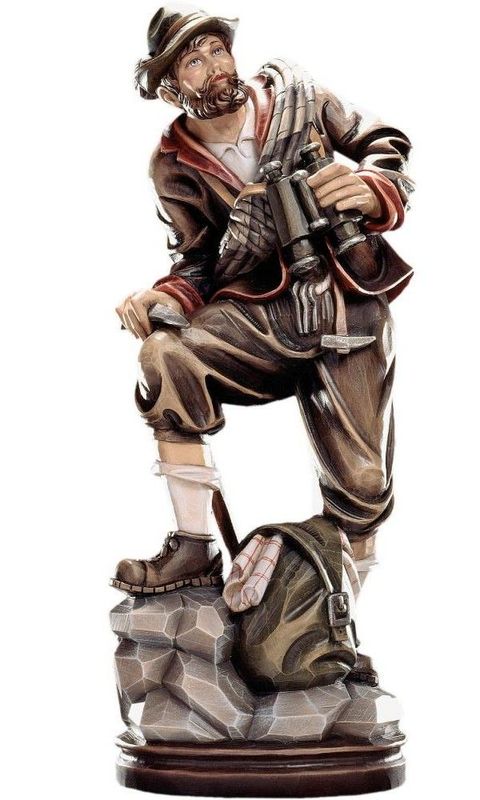 Statue d'alpiniste en bois