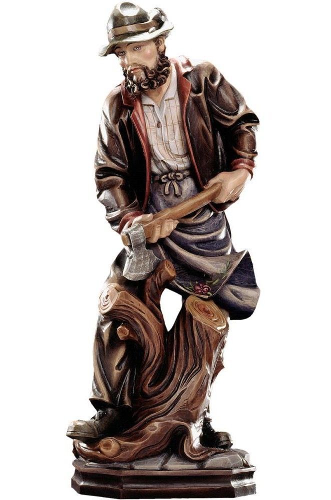 Holzfäller Waldarbeiter Statue aus Holz