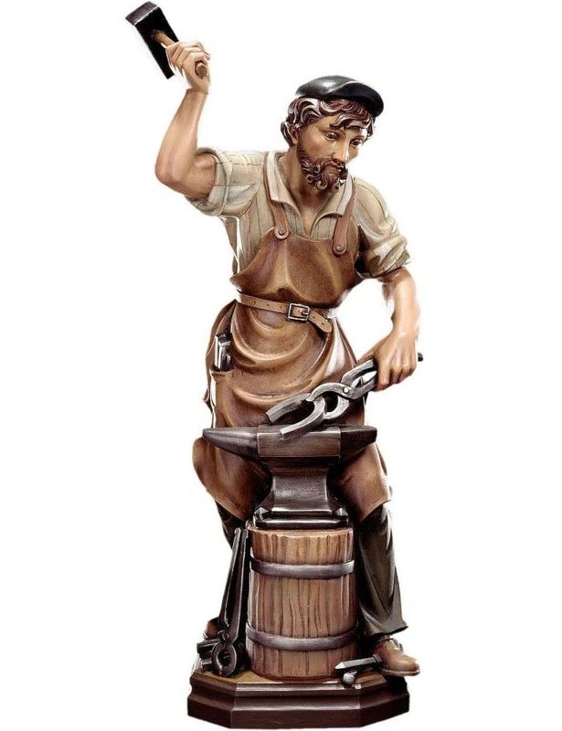 Statue d'forgeron en bois