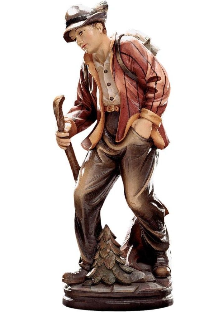 Wanderer Statue aus Holz