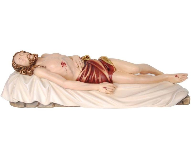 Statue du corps de Jésus couché, en bois