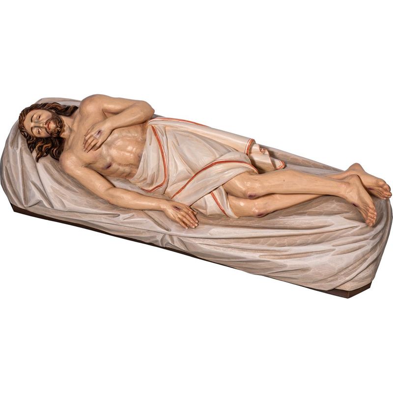 Statue du corps de Jésus couché, en bois