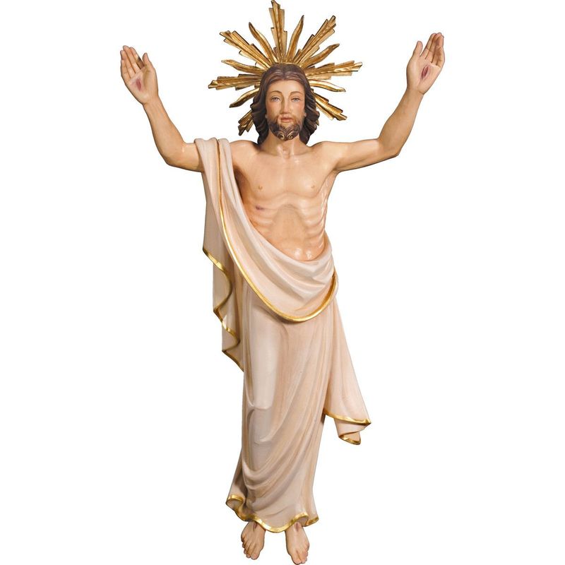 Statue en bois du Christ ressuscité à suspendre pour Pâques