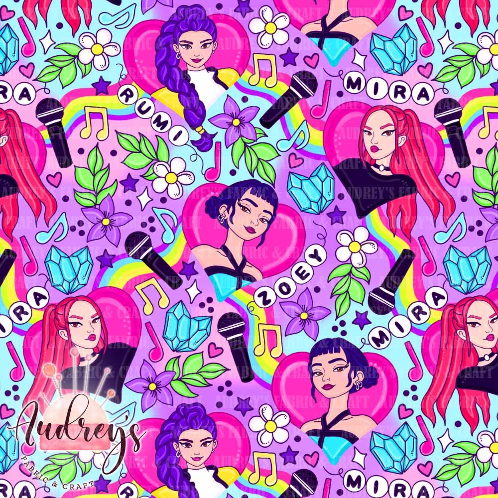 KPop Demon Hunters | Digital-Print Custom Cotton Woven | 145cm wide