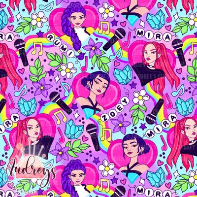 KPop Demon Hunters | Digital-Print Custom Cotton Woven | 145cm wide