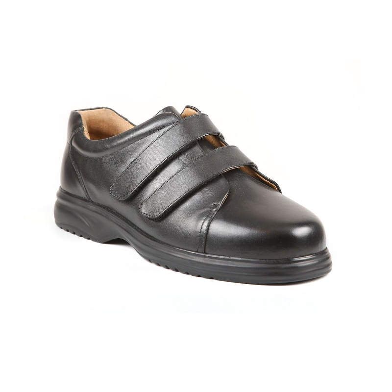 Sandpiper Troy Black Leather Mens Shoes