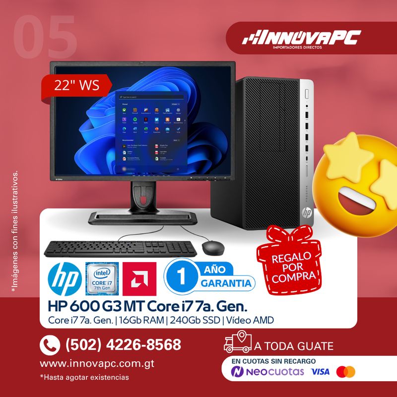 Combo HP 600 G3 MT Core i7 7a. Gen