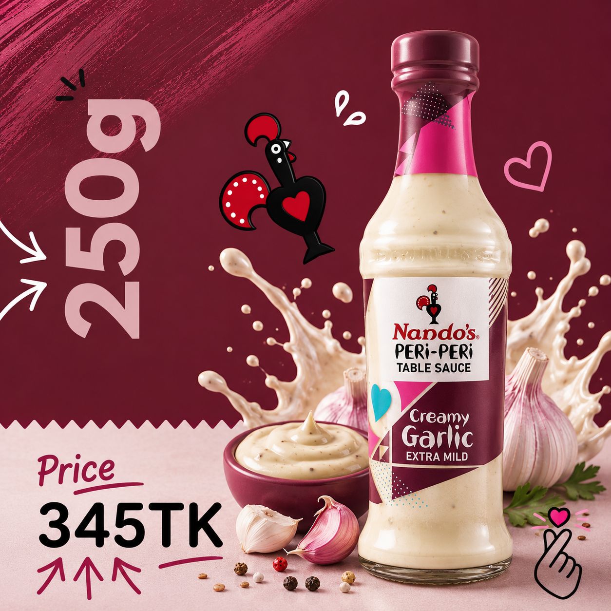 Nando’s Peri Peri Sauce 250g - ExpiryFeb2027 - CREAMY GARLIC