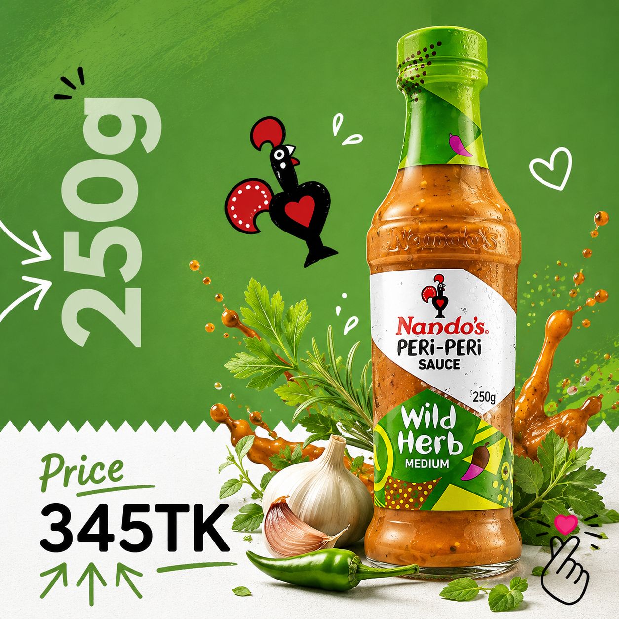 Nando’s Peri Peri Sauce 250g - Expiry Aug2026 - WILD HERB