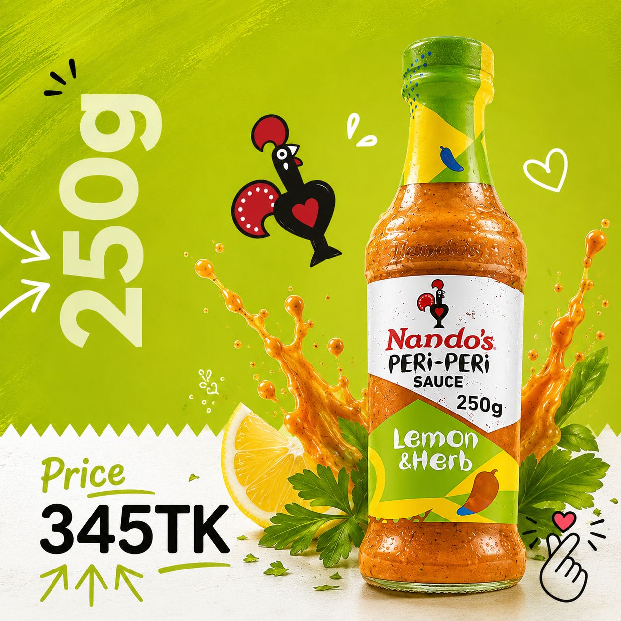 Nando’s Peri Peri Sauce 250g - ExpiryMay2027 - LEMON &amp; HERB