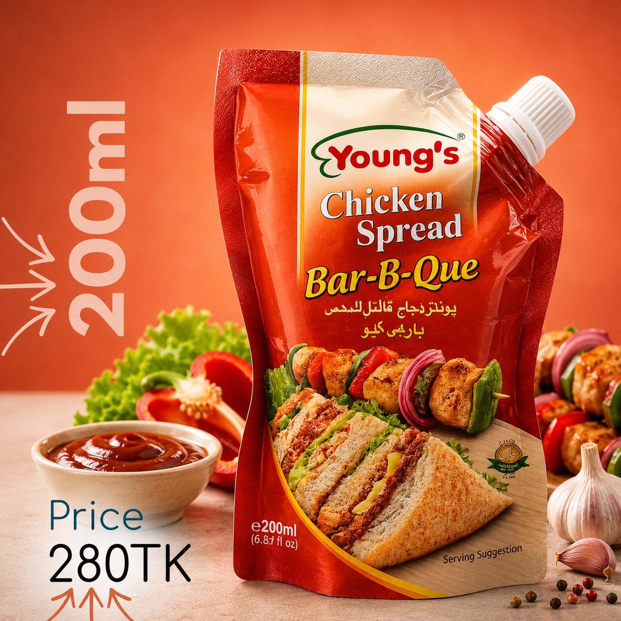 Young's Pouch 200ml - Chicken Spread - BBQ 