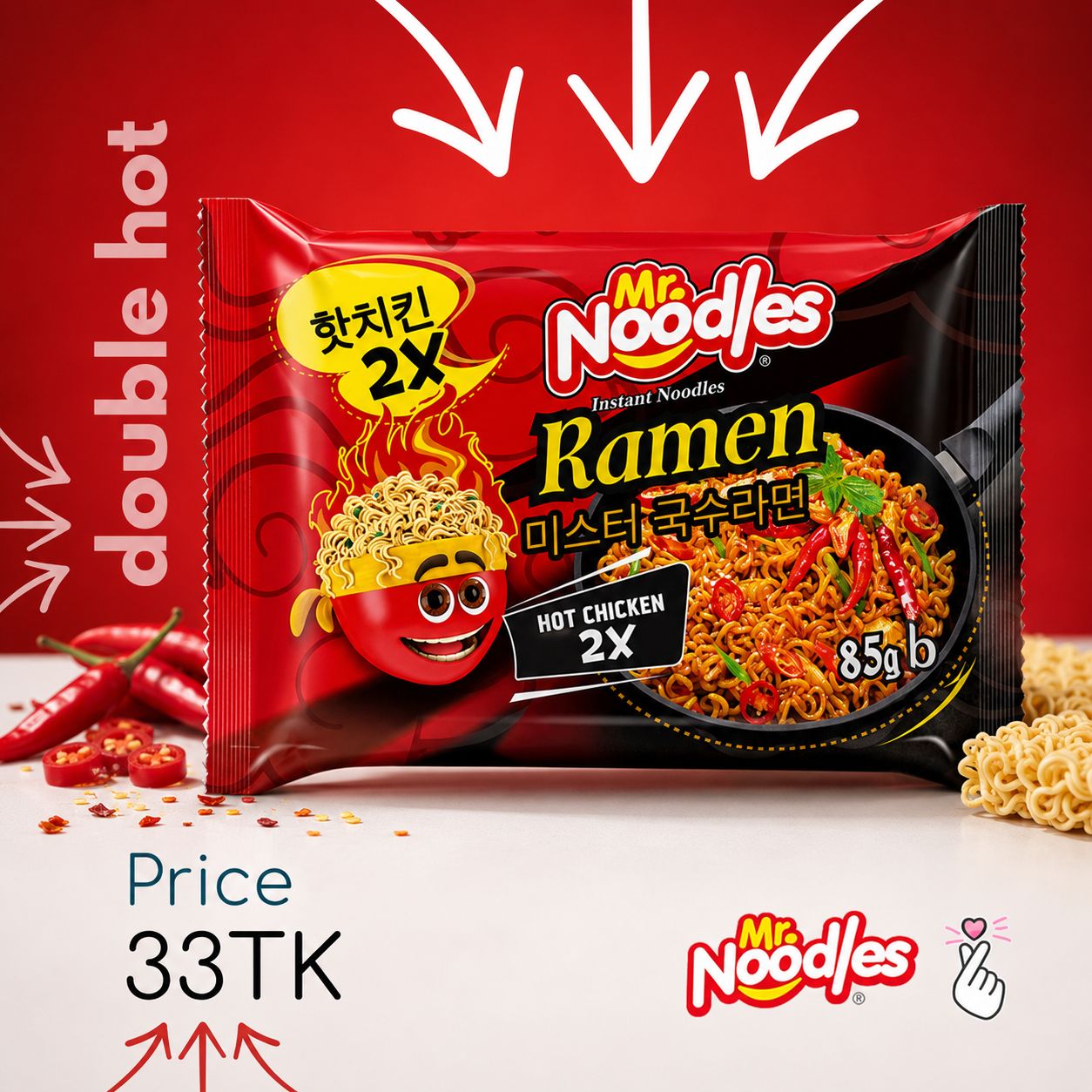 Mr. Noodles Ramen 85g - Double Spicy