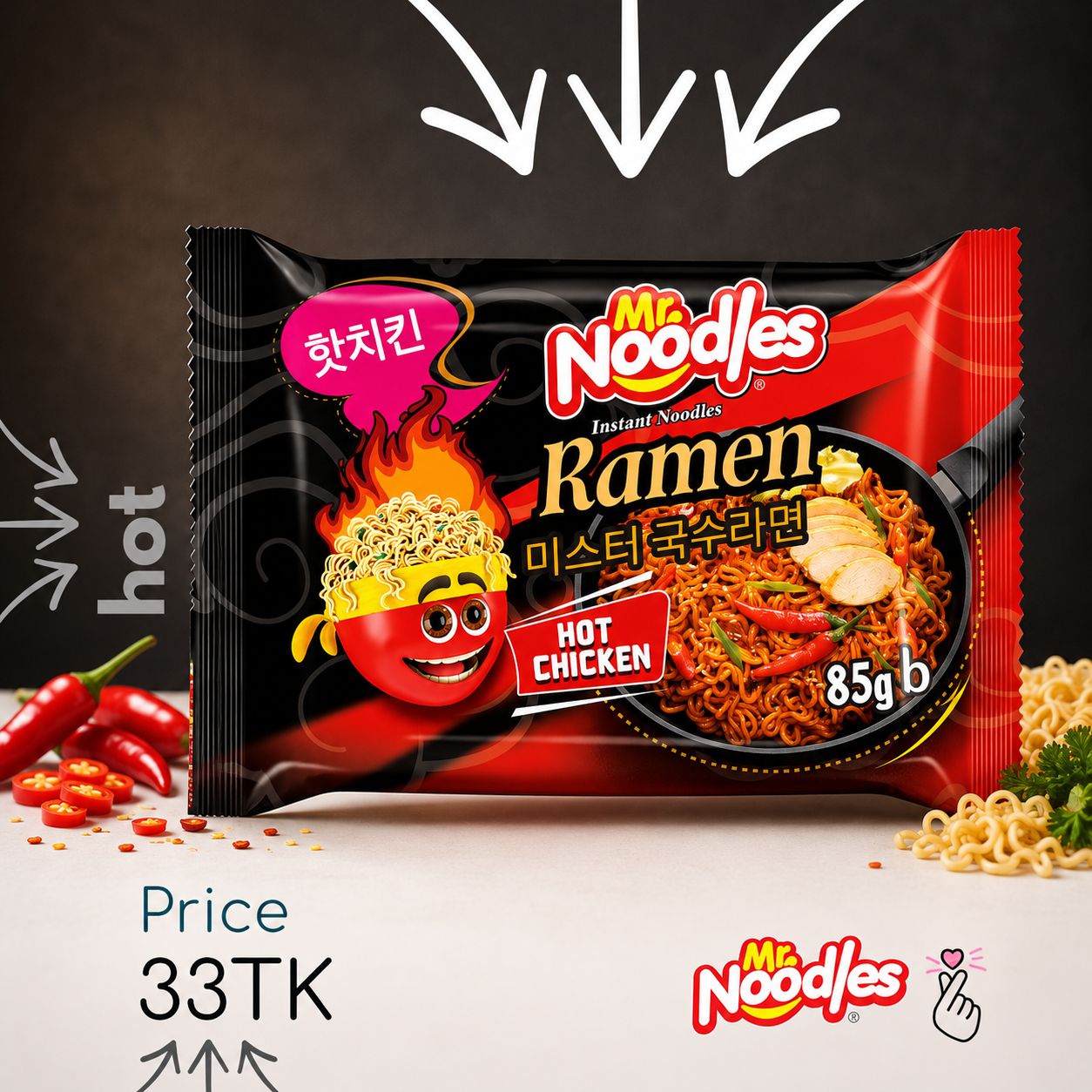 Mr. Noodles Ramen 85g - Hot 1x