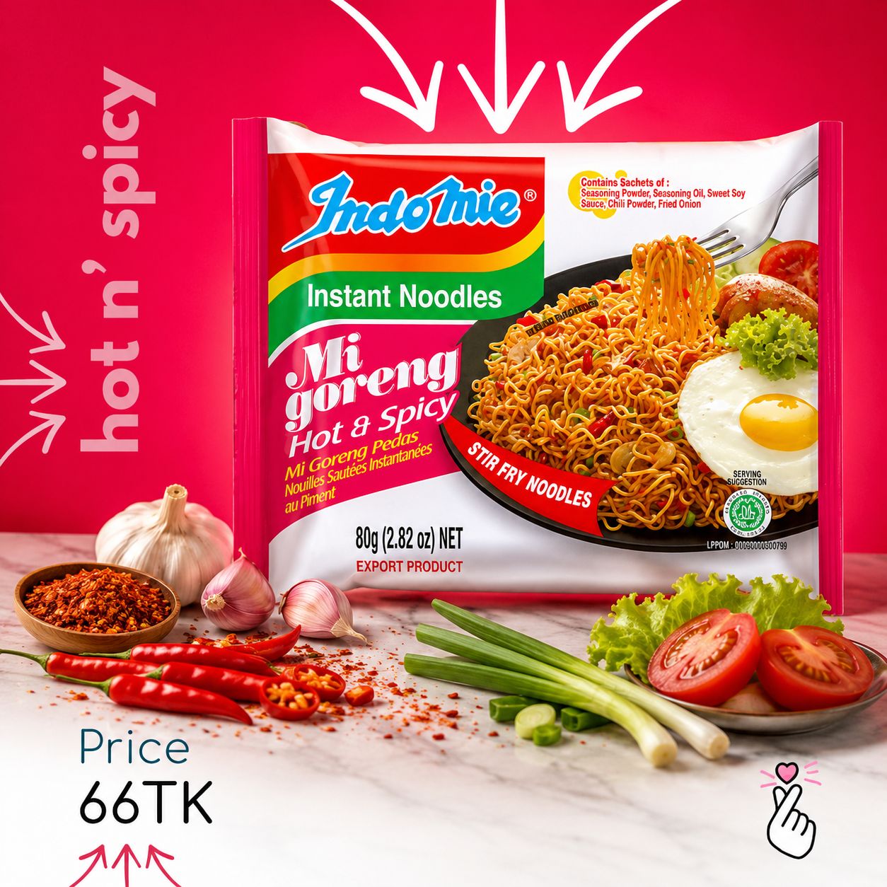 Indomie Hot n' Spicy (Expiry: 3rdOct 26)
