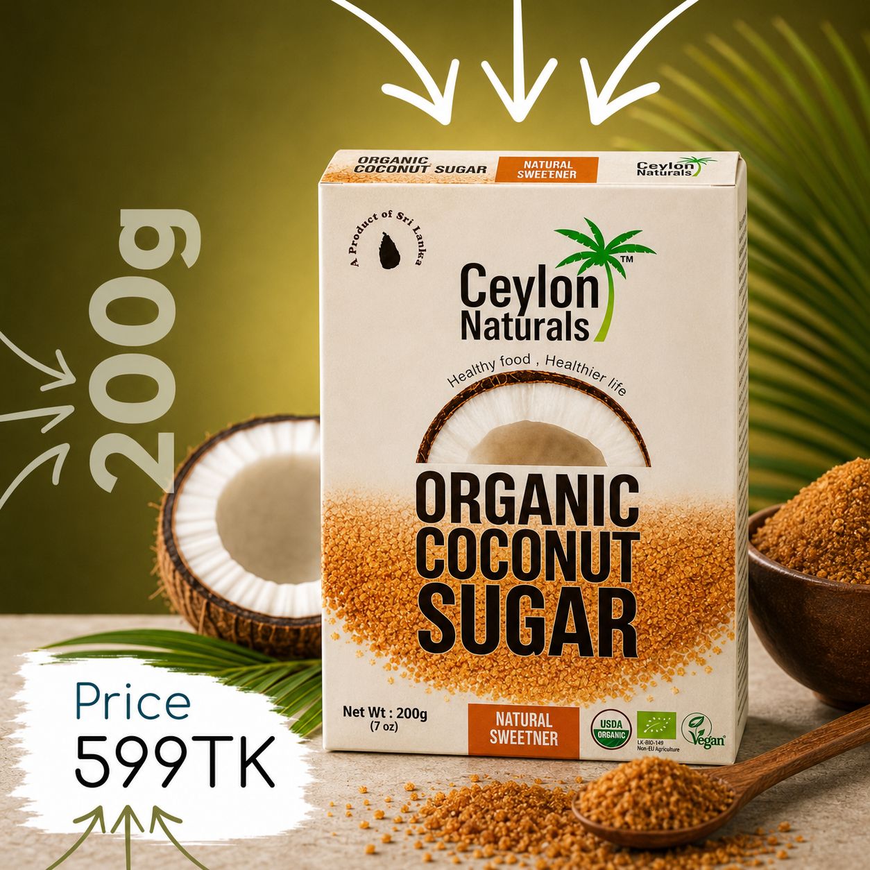 Ceylon Coconut SUGAR - 200g