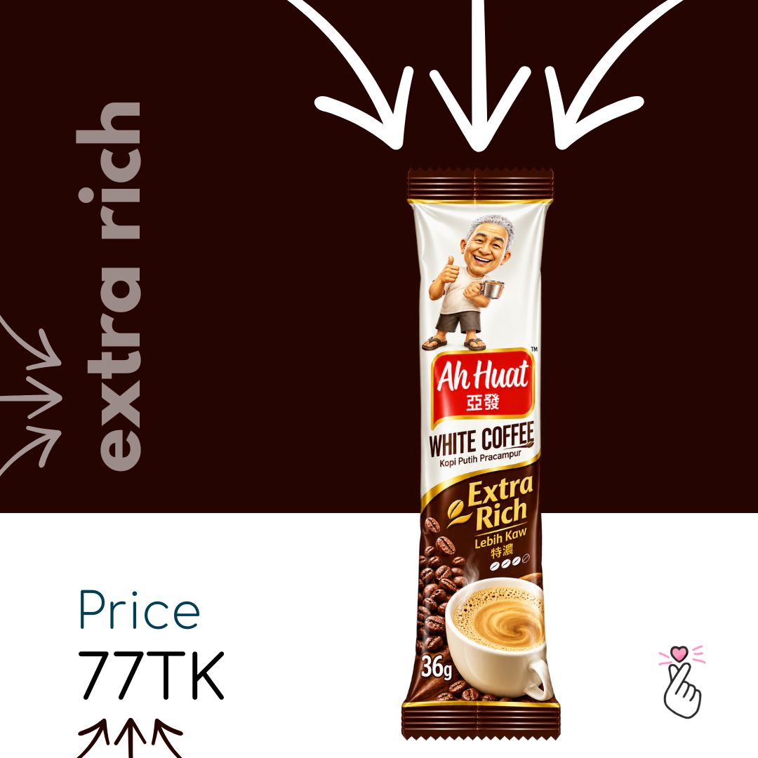 <Dk61> Ah Huat Sachets - White Coffee - Extra Rich