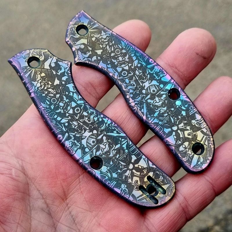 Metropolitan Scales in 3mm Mill Finish Titanium (Colour Ano Samurai  Pattern)