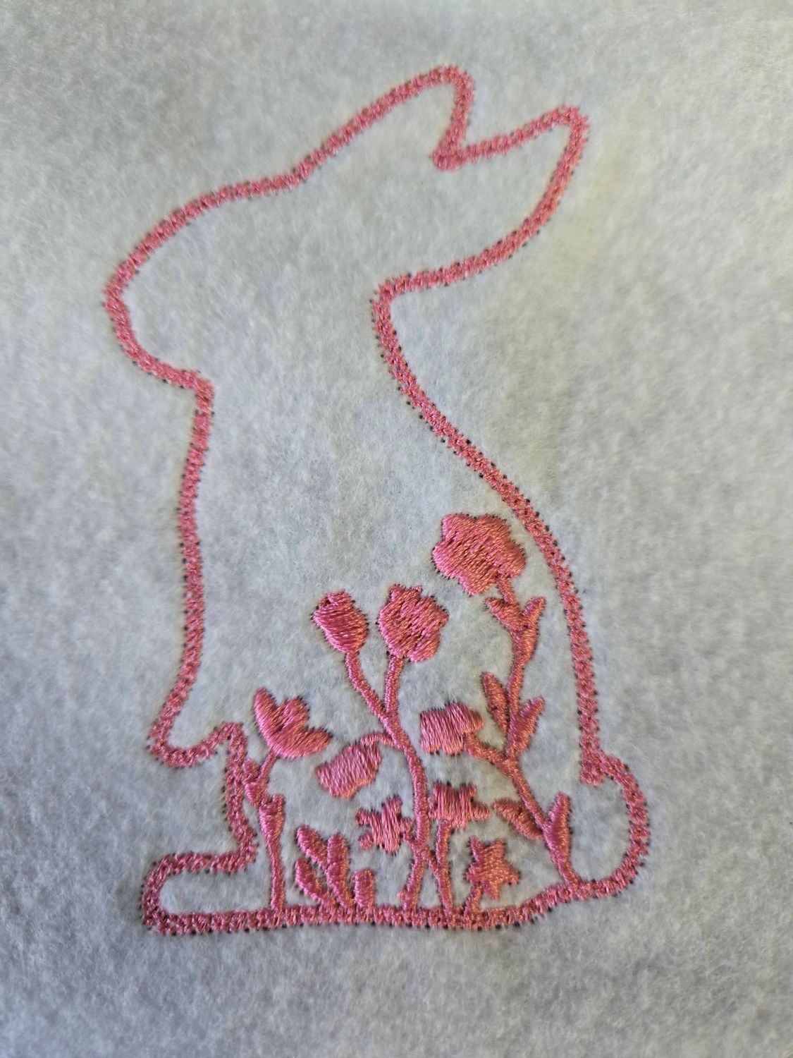 Applique Wild Flower Bunny for Wreath Sashes