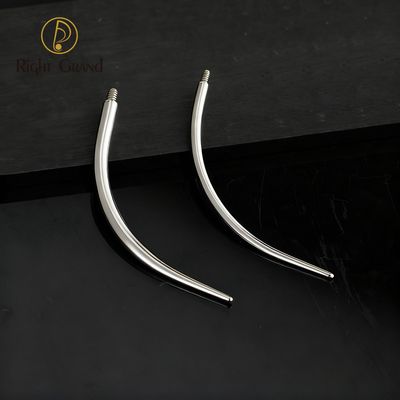 Right Grand ASTM F136 Titanium Internal Thread Labret Self Curved Barbell Piercing Taper Guide Needle Tool for 14/16G Back Post