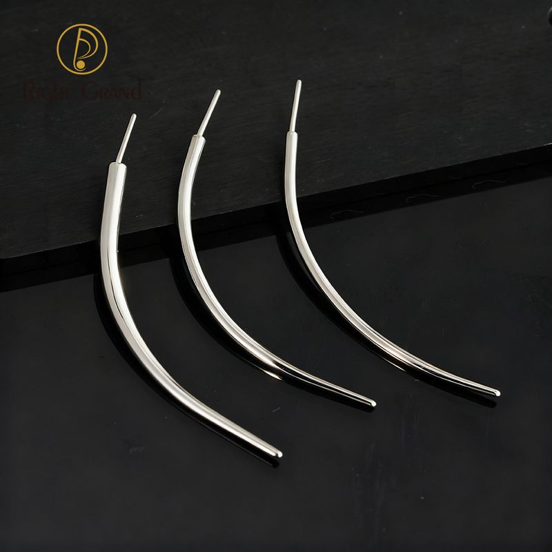 Right Grand ASTM F136 Titanium Threadless Labret Insertion Pin Self Curved Barbell Piercing Taper Guide Needle Tool for 14/16G/18G Push Back Post