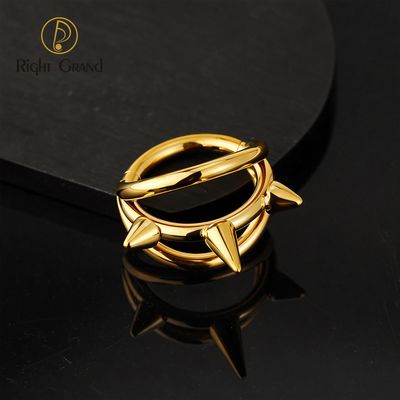 Right Grand ASTM F136 Titanium 16G Taper Cone Three Layers Hinged Clicker Segment Hoop Ring Daith Earring Septem Nose Piercing
