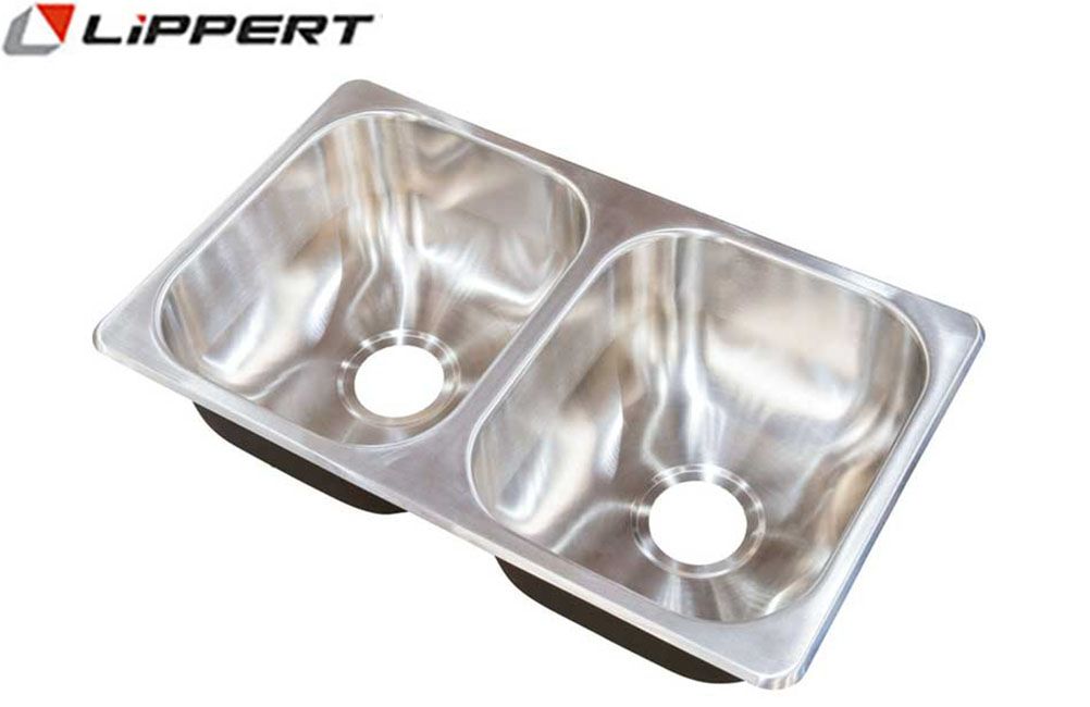 DOUBLE BOWL SINK STAINLESS STEEL (27" x 16" x 7")