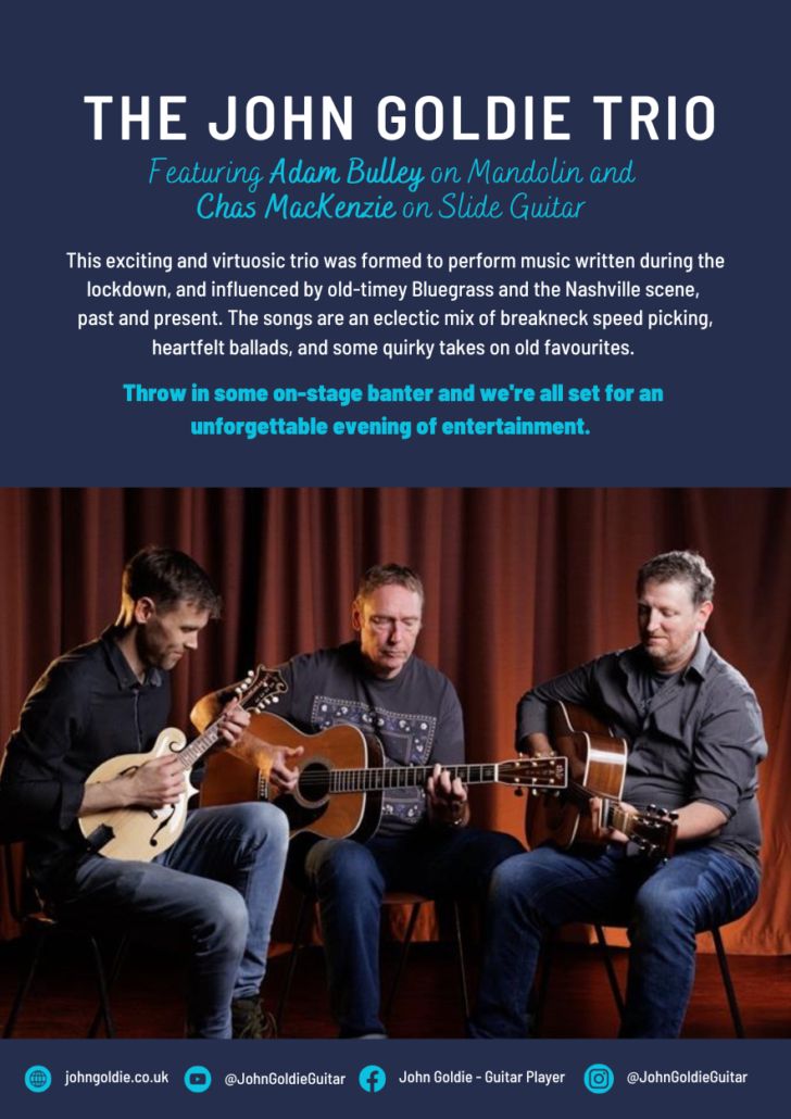 JOHN GOLDIE TRIO - 30th May 2026 - Gullane Village Hall JOHN GOLDIE TRIO - 30th May 2026 - Gullane Village Hall