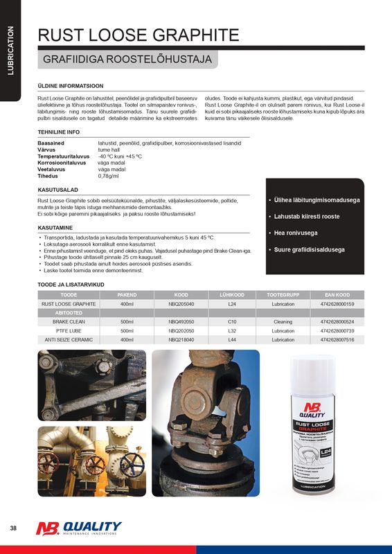 GRAFIIDIGA ROOSTELAHUSTUS AEROSOOL L24 400ML - NBQ205040