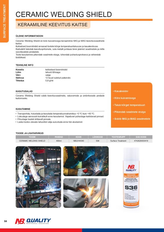 KERAAMILINE KEEVITUS KAITSE AEROSOOL S36 400ML - NBQ144040